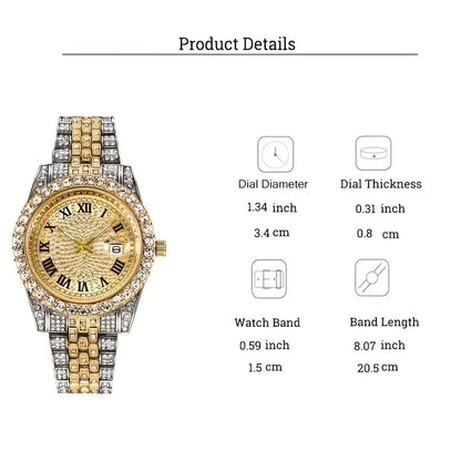 Reloj de hombre estilo hip hop, de inspiración vintage, con mecanismo de cuarzo retro.