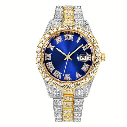 Reloj de hombre estilo hip hop, de inspiración vintage, con mecanismo de cuarzo retro.