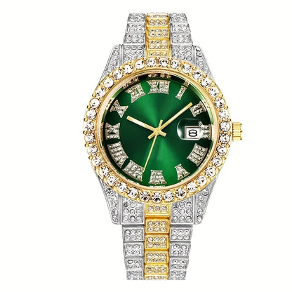 Reloj de hombre estilo hip hop, de inspiración vintage, con mecanismo de cuarzo retro.