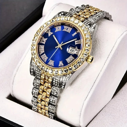 Reloj de hombre estilo hip hop, de inspiración vintage, con mecanismo de cuarzo retro.