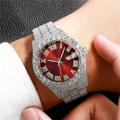Reloj de hombre estilo hip hop, de inspiración vintage, con mecanismo de cuarzo retro.