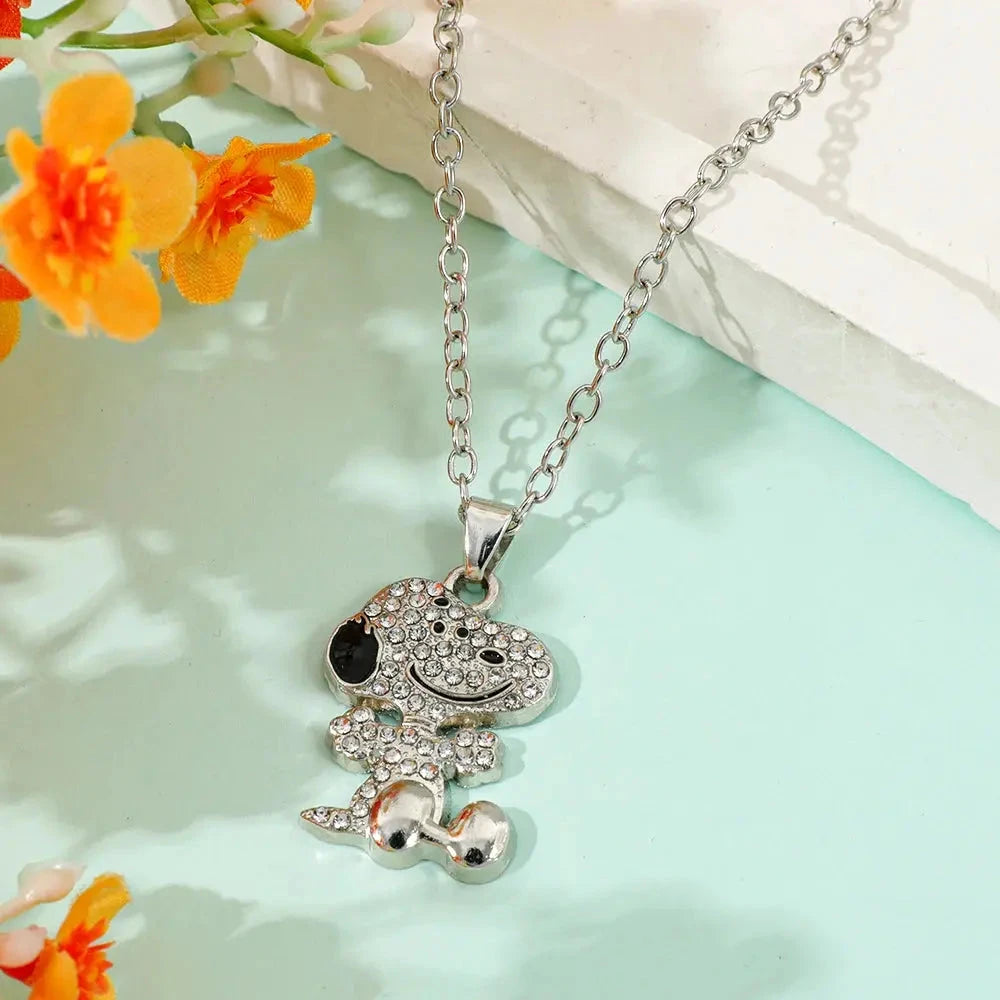 Collar colgante Snoopy circonita completo unisex